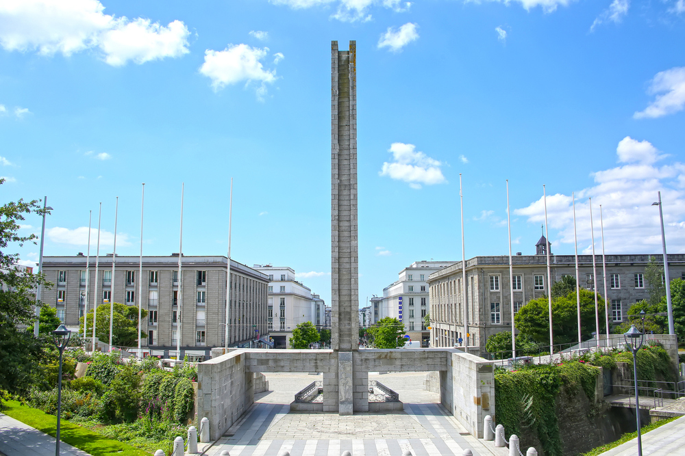 City center & pedestrian shopping are called Square Mathon, Brest, Brittany, France.