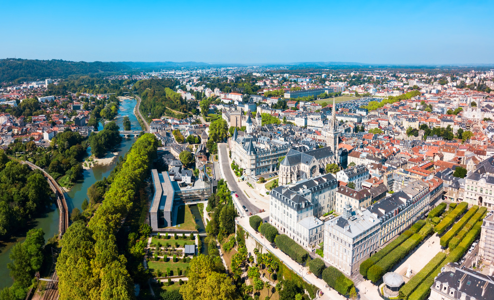 Pau aerial panoramic view, France